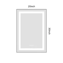 20 X 30 Inch LED Bathroom Mirror With Front And Backlight,Wall Mounted Vanity Mirror With Aluminum Frame,Anti-Fog, Memory, 3 Colors, Stepless Dimmable -Bold Design Store GUEST 008eeab9 bfab 47b9 bd1a 4b4a1bad36f1