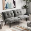 Gray Convertible Folding Modern Sofa Bed