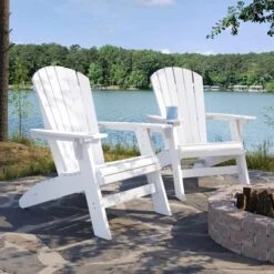 White Adirondack Chair ¨C Sturdy HDPE Poly Lumber For Poolside, Patio, And Garden Relaxation -Bold Design Store GUEST 01807035 1ccc 438e a2b2 bb50fd28c7a7