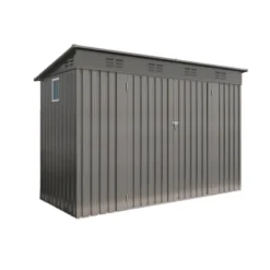 4 X 9 FT Outdoor Storage Shed, Metal Garden Shed Tool House With Sloping Roof,6 Vents And 2 Swing Doors For Backyard, Garden,Patio, Garage, Lawn, Gray 27 4 X 9 FT Outdoor Storage Shed, Metal Garden Shed Tool House With Sloping Roof,6 Vents And 2 Swing Doors For Backyard, Garden,Patio, Garage, Lawn, Gray -Bold Design Store GUEST 0377fc8a 1cb2 499c 84a5 b7a1834b2cbc