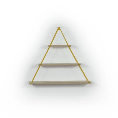 Moset Floating Wall Decor Wall Mounted Rustic Decorative Hanging Metal Bracket Triangle Shelf For Books, Oak/Yellow 1 Moset Floating Wall Decor Wall Mounted Rustic Decorative Hanging Metal Bracket Triangle Shelf For Books, Oak/Yellow