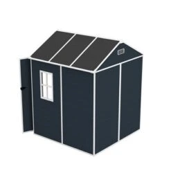6*6ft Resin Storage Shed, High Quality Pp Material, Rust And UV Proof, Large Storage Space, 12mm Thick Pp Board, HD Window Lighting Dark Gray -Bold Design Store GUEST 03b190ac 8d6d 4631 a6dc 1a7a3f85a321