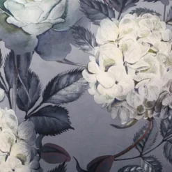 Hazel Large Square Pouf, Flower Print On Gray -Bold Design Store GUEST 0471ed19 342c 4d21 a80f b6163adee1e6