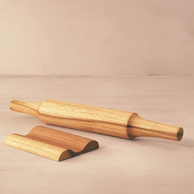 Teak Wood Belan With Stand Set 3 Teak Wood Belan With Stand Set - Image 3