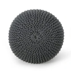 Bordeaux Knitted Cotton Round Pouf, Gray 11 Bordeaux Knitted Cotton Round Pouf, Gray -Bold Design Store GUEST 05afa0cb 1725 40a7 960e ab3c2c70ddcf