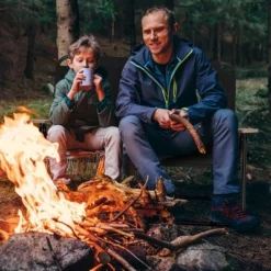 Double Folding Camping Chair, Loveseat For 2 Adults, Portable Camping Couch With Wood Armrest & Cupholders, For Backpacking, Beach, Travel, Black -Bold Design Store GUEST 0646921f d936 4f40 987c 4a11c0abe248