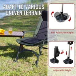 Camping Lounge Chair, Portable Folding Reclining Camping Chair With Adjustable Backrest For Indoor And Outdoor Camping Hiking Fishing,Green+black -Bold Design Store GUEST 08b5457b 3aea 4467 a64a 6f910256008d