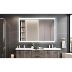 60x40 Inch Oversized LED Bathroom Mirror Wall Mounted Mirror With 3 Color Modes Aluminum Frame Large Wall Mirror For Bathroom -Bold Design Store GUEST 08bb1098 5faa 495d 9ab9 3ec36e1c76a2