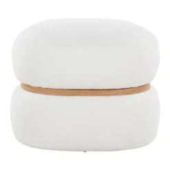 Cinch Contemporary Pouf Ottoman In Cream Fabric And Natural Wood By LumiSource -Bold Design Store GUEST 096fd797 a7b6 4118 bace a75a133d1f30
