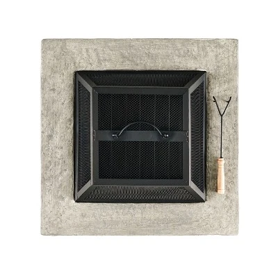 28" MGO Wood Burning Outdoor Fire Pit With Lid - Natural Stone 4 28" MGO Wood Burning Outdoor Fire Pit With Lid - Natural Stone - Image 4