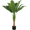 Artificial Plant, 43" Tall, Banana Tree, Indoor, Faux, Fake, Floor, Greenery, Potted, Real Touch, Decorative, Green Leaves, Black Pot