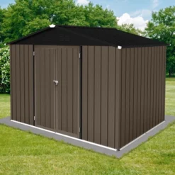 Metal Garden Sheds 8ft¡Á6ft Outdoor Storage Sheds Brown + Black 11 Metal Garden Sheds 8ft¡Á6ft Outdoor Storage Sheds Brown + Black -Bold Design Store GUEST 0be7253b 9ed1 43c1 93c0 d970e3bb8f0a