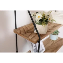 Floating Shelf With Metal Brackets, Wall Mounted Rustic Wood Wall Storage, Various Decorations Hanging Display (2-Tier ¨C Natural Wood) 6 Floating Shelf With Metal Brackets, Wall Mounted Rustic Wood Wall Storage, Various Decorations Hanging Display (2-Tier ¨C Natural Wood) -Bold Design Store GUEST 0c2fc5f5 3171 4865 ae25 2dbbe93987bc