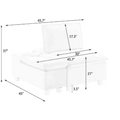 44.29 Inch With Movable Storage Cabinet With Cup Holder, Reclining Beige Polyester Single Sofa For Bedroom Living Room And Balcony -Bold Design Store GUEST 0c481a32 825b 457f 959a c6dde11b3228