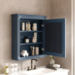 24'' X 27'' Wall Mounted Bathroom Storage Cabinet With Mirror, Medicine Cabinet With Height Adjustable Shelf, Over The Toilet Space Saver Cabinet
