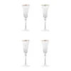D3x9.8in Felicity Flute With Gold Rim, Set Of 4