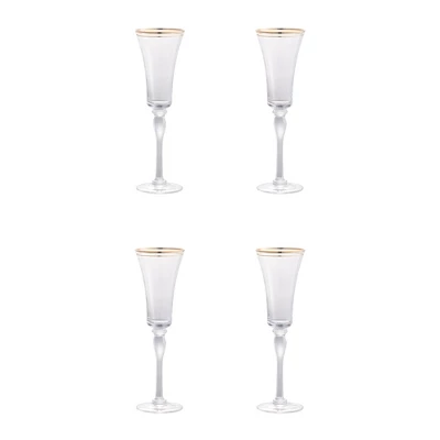 D3x9.8in Felicity Flute With Gold Rim, Set Of 4 1 D3x9.8in Felicity Flute With Gold Rim, Set Of 4