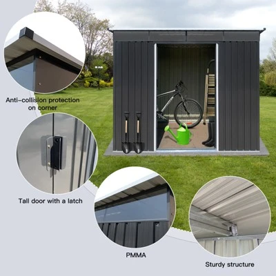 Metal Garden Sheds 8ftx6ft Outdoor Storage Sheds Acrylic Total 3 Metal Garden Sheds 8ftx6ft Outdoor Storage Sheds Acrylic Total - Image 3
