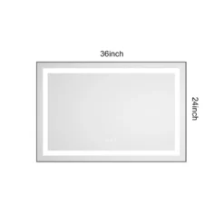 36 X 24 Inch LED Bathroom Mirror With Front And Backlight, Wall Mounted Vanity Mirror With Aluminum Frame,Anti-Fog,Memory, 3 Colors, Stepless Dimmable 7 36 X 24 Inch LED Bathroom Mirror With Front And Backlight, Wall Mounted Vanity Mirror With Aluminum Frame,Anti-Fog,Memory, 3 Colors, Stepless Dimmable -Bold Design Store GUEST 10e902da 7e72 4fcd 9801 ee09c2003cfd