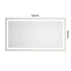 55 X 30 Inch LED Bathroom Mirror With Front And Backlight, Wall Mounted Vanity Mirror With Aluminum Frame,Anti-Fog,Memory, 3 Colors, Stepless Dimmable 9 55 X 30 Inch LED Bathroom Mirror With Front And Backlight, Wall Mounted Vanity Mirror With Aluminum Frame,Anti-Fog,Memory, 3 Colors, Stepless Dimmable -Bold Design Store GUEST 118db12b 926b 4a84 9387 69cd67b3f94f