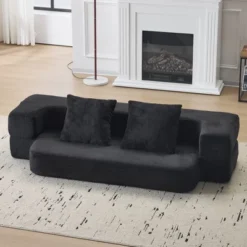 Ebern Designs Transformable Sectional Sofa With 3 Ottoman Stools - Supportive Polyester Fold-Out Bed, Compact Polyester Lounger For Small Spaces Home -Bold Design Store GUEST 12c49a8e 6865 45e5 8cd2 95668421cbb1