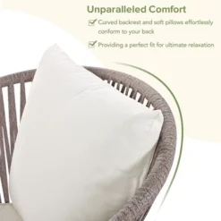 7 Pieces Patio Dining Set, All-Weather Outdoor Furniture Set With Dining Table And Chairs, Metal Frame, For For Garden, Backyard, Beige -Bold Design Store GUEST 12f57a34 2177 4f64 8bcb 01e9cc0ed1ca