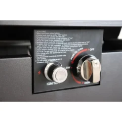 43" Smoked Glass Metal Rectangle Fire Pit (Black)