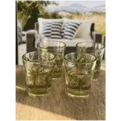 Palm Tree Design Acrylic Glasses Drinking Set Of 4 DOF (15oz), Plastic Drinking Glasses, BPA Free Cocktail Glasses, Drinkware Set -Bold Design Store GUEST 143b8350 89a6 45d7 80d8 344315bb0c52
