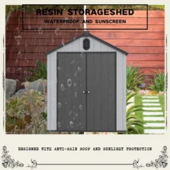XWT012-1 6*8ft Resin Plastic Storage Shed For Backyard Garden Big Spire Tool Storage -Bold Design Store GUEST 14904741 456c 44f4 8204 3d4b38ab3ded