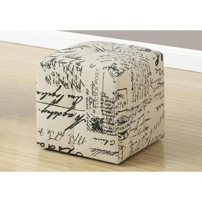 Ottoman, Pouf, Footrest, Foot Stool, Set Of 2, Juvenile, Beige Fabric, Transitional 2 Ottoman, Pouf, Footrest, Foot Stool, Set Of 2, Juvenile, Beige Fabric, Transitional - Image 2