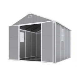 8*8ft Resin Storage Shed, High Quality Pp Material, Strong Structure, Waterproof, Rust And UV Proof, Large Storage Space, HD Window Lighting -Bold Design Store GUEST 177887ab c39c 4de7 a5f9 79f8857538da