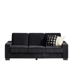 83.86"Polyester Polyester Sofa,Modern Compressed Couch,3-Seater Sofa, Furniture For Living Room,Bedroom,office ,Black -Bold Design Store GUEST 1a0311b2 aace 411f bb54 d0ca371bca2c