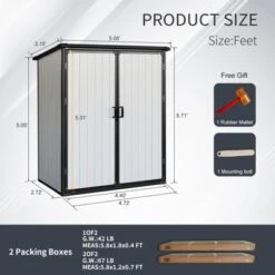 5x3FT Outdoor Storage Shed Waterproof Resin Cabinet With Lockable Doors For Bikes And Patio Furniture -Bold Design Store GUEST 1d68319d 4630 43a1 89aa ceef0cafceb0