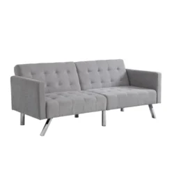 Sofa Bed Convertible Folding Light Gray Lounge Couch Loveseat Sleeper Sofa Armrests Living Room Bedroom Apartment Reading Room -Bold Design Store GUEST 1f6778f5 45c6 4e69 81b3 f12d602700bf