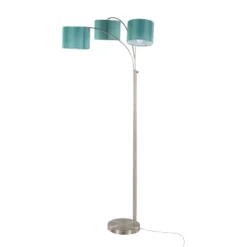 Willow Trio 84" Contemporary Metal Floor Lamp In Brushed Nickel And Turquoise Linen From Grandview Gallery By LumiSource 7 Willow Trio 84" Contemporary Metal Floor Lamp In Brushed Nickel And Turquoise Linen From Grandview Gallery By LumiSource -Bold Design Store GUEST 20a78c62 f050 4f28 8f22 9555ba64db7a