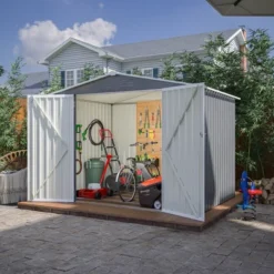 8 X 6 FT Outdoor Waterproof Garden Tool Storage Sheds With Metal Foundation With Floor Frame,with Lockable Doors & Air Vents, For Backyard, Lawn, Gray -Bold Design Store GUEST 210ff232 2633 4c61 9497 f89133cb3e69