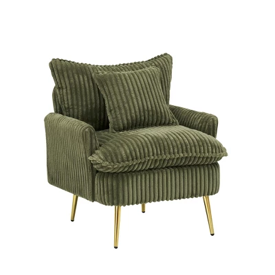 30.31 Inch Single Chair Fashion Sofa, Green Sofa, Coarse Polyester Polyester, Soft And Comfortable, Suitable For Apartment Office Living Room Bedroom 1 30.31 Inch Single Chair Fashion Sofa, Green Sofa, Coarse Polyester Polyester, Soft And Comfortable, Suitable For Apartment Office Living Room Bedroom