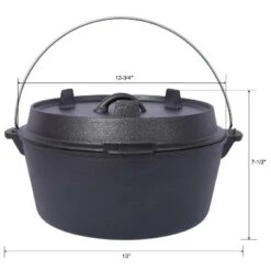 Pre-Seasoned Cast Iron Dutch Oven With Skillet Lid, Outdoor Camping Deep Pot For Camping Cooking BBQ , With Iron Pot Rack, 8 Quart -Bold Design Store GUEST 23ce1ad9 c0d7 422a bc5e 8bf2699ee768