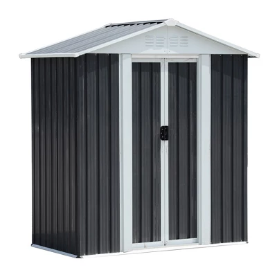 5X3 Feet Dark Grey Outdoor Storage Shed With Aluminum Alloy Frame (old SKU W2794P195736) 5 5X3 Feet Dark Grey Outdoor Storage Shed With Aluminum Alloy Frame (old SKU W2794P195736) - Image 5