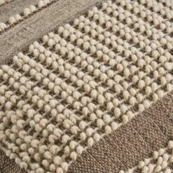 Rustic Wool And Cotton Large Pouf, Brown -Bold Design Store GUEST 25d04233 53a5 4191 8f84 f1dc46305006