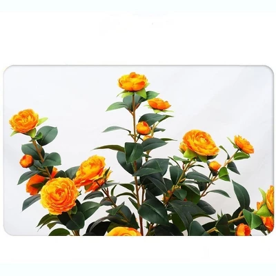 Artificial Camellia Tree 2 Pack, 36"Faux Camellia Plant In Pot With Orange Flowers, Greenery Potted Plant For Indoor Outdoor Office Home Porch Decor 9 Artificial Camellia Tree 2 Pack, 36"Faux Camellia Plant In Pot With Orange Flowers, Greenery Potted Plant For Indoor Outdoor Office Home Porch Decor - Image 9