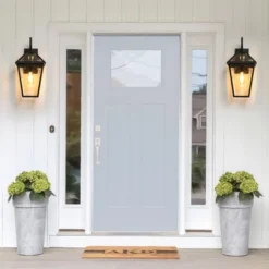 21"(H) 1-Pack Outdoor Wall Lantern Light ¨C Modern Black Metal & Clear Glass Sconce For Porch, Patio, And Garden Lighting (Bulb Not Included) -Bold Design Store GUEST 266c5ef2 16f1 49b6 a873 8fa5d3f4647b