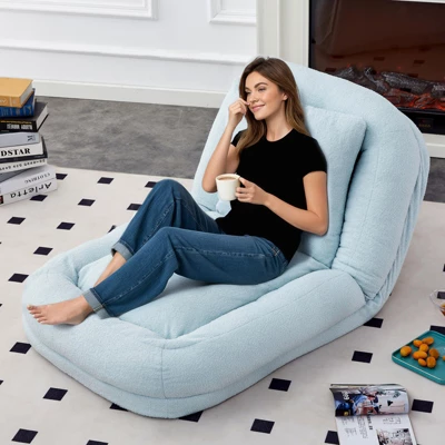 Folding Sofa Chair With 5 Adjustable Positions Plush Floor Lounge Chair For Gaming, Meditation, And Relaxation 1 Folding Sofa Chair With 5 Adjustable Positions Plush Floor Lounge Chair For Gaming, Meditation, And Relaxation