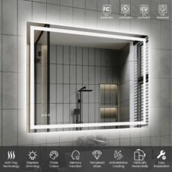 48in*36in LED Bathroom Mirror,Front-Lit And Back-Lit, Stepless Dimmable, 3 Colors CRI90+, Brightness Memory,Shatter-Proof,Anti-fog LED Vanity Mirror -Bold Design Store GUEST 27fcb8fb f191 47c1 873c 174b21579b10
