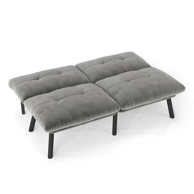 Gray Convertible Folding Modern Sofa Bed 4 Gray Convertible Folding Modern Sofa Bed - Image 4