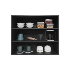 Wally 36" Wide X 30"H 3-Tier Open Wall Cabinet, Wall Shelf, Storage Cabinet, Cube Shelf Bedroom, Office, Living Room, Garage Black