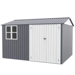 8X10FT Outdoor Storage Shed With Thickened Galvanized Steel,with Sloped Roof & Double Lockable Door,with 6 Vents, For Backyard Garden Bike,Lawnmower -Bold Design Store GUEST 2b3e31ed 8ad9 4156 ac15 6cdae47c1c48