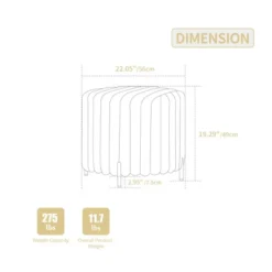 22.05"Wide Upholstered Round Pouf Ottoman Foot Rest With Black Metal Legs,Faux Fur Footstool For Living Room Bedroom Entryway. Charcoal -Bold Design Store GUEST 2bbccaea 0a38 4a3a a58e 53f06652fcf3