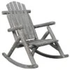 Wooden Porch Rocker Chair,Durable Wooden Porch Rocker Chair,Fir Log Rocking Chair,Patio Rockers For Outside,Garde.Light Gray Color