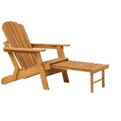 Outdoor Wooden Folding Adirondack Chair With Retractable Ottoman, Pre-Assembled BackRest & SeatBoard, Wood Patio Chair For Garden Backyard Porch Pool -Bold Design Store GUEST 2c9aa45e 9407 45f8 a29d bcba0dee9568